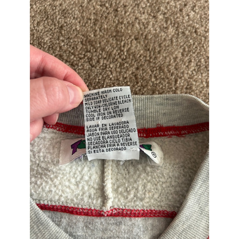 Vintage Toon Time Woodstock Peanuts Sweatshirt Large Fleece Embroidered Grey L - Picture 4 of 6